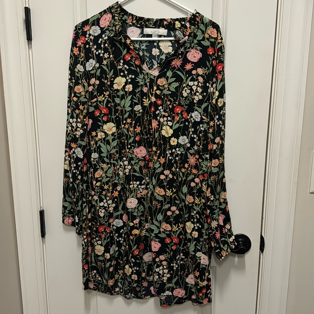 Loft long sleeve shift dress